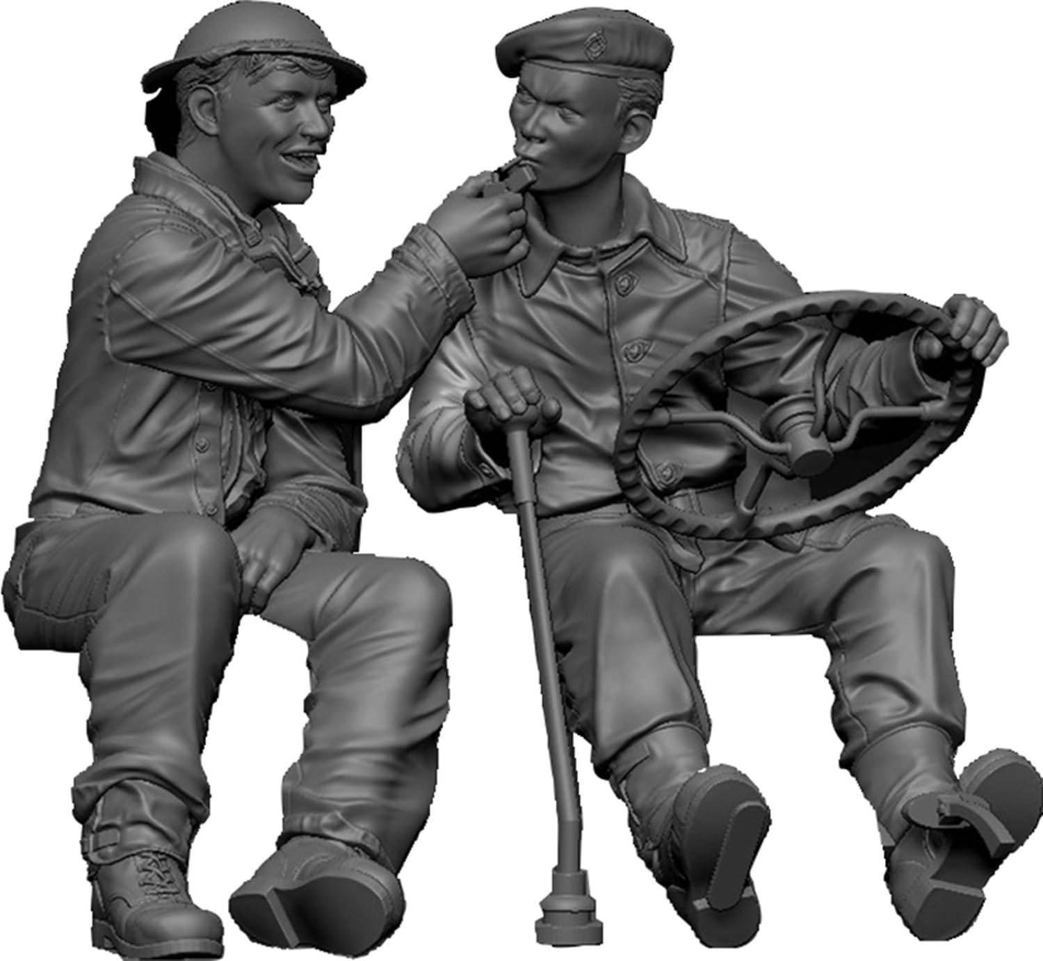 Thunder Model 1/35 British Driver & Crew M1A1 Heavy Tow Truck Open-Top Figure Set Resin Kit TBF3508 (People)