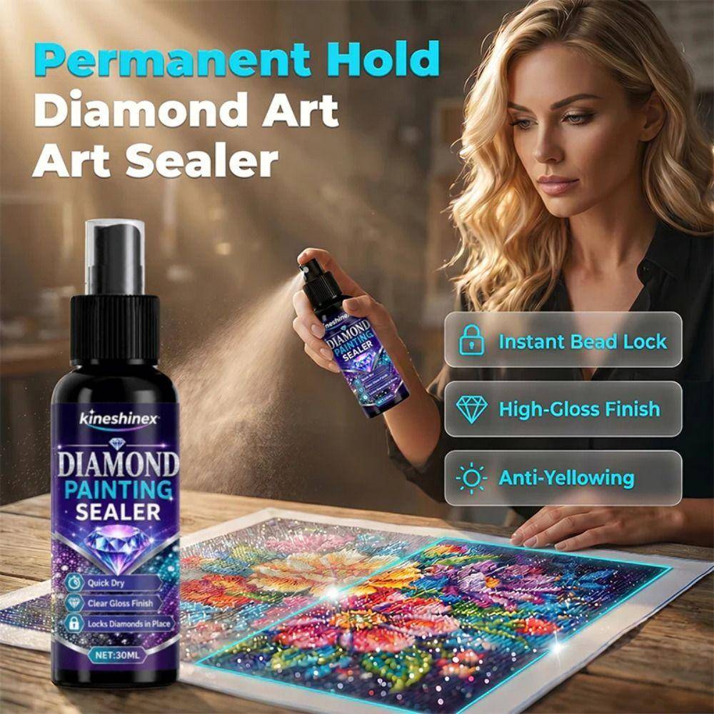 Snabbtorkande Diamond Art Sealer Klar Finish Hantverkslimspray Pussel black
