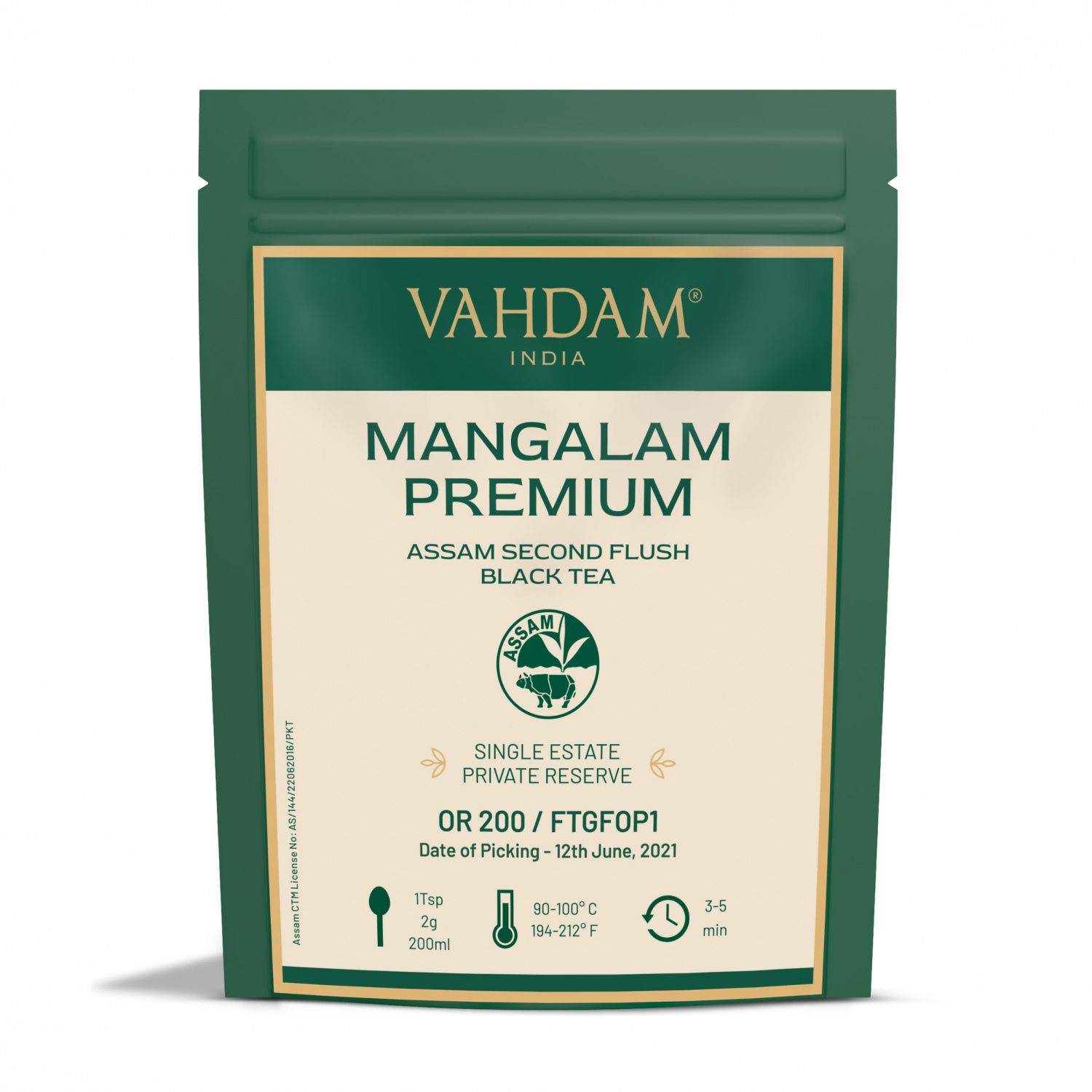 Svart te Assam Mangalam Premium (100 g), Mangalam Premium Assam svart te, VAHDAM