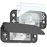 ProCase Fodral Skal för Nintendo Switch Lite med 2-pack Skärmskydd, Mjukt Slimmat Skyddsfodral Case för Nintendo Switch Lite 2019 -Grå