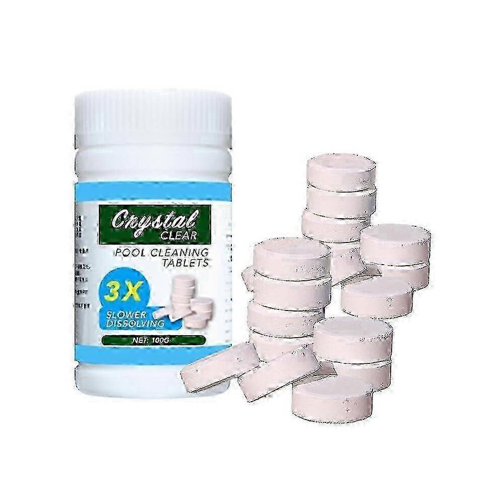 100pcs Chlorine Tablets Swimming Pool Cleaning Tablet Floating Hot Tub Chemicals Long Lasting Bacteria Control