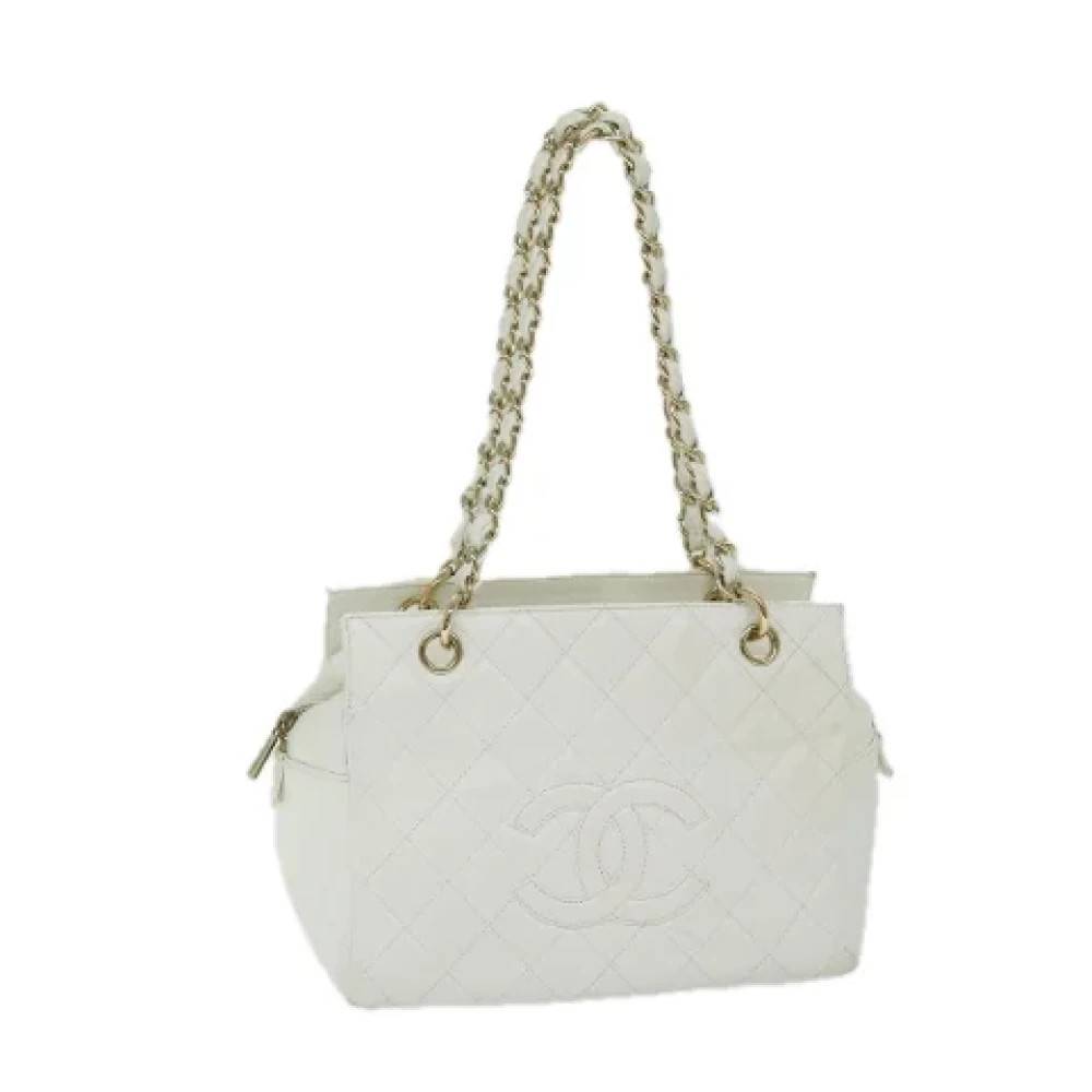 Chanel Vintage Pre-owned Laeder chanel-tasker - Vintage - Dame - Hvid - ONE SIZE - Uld