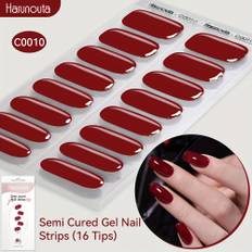 TEMU Harunouta 16strips Semi Cured Gel Nail Strips Gel Nail Stickers Gel Nail Wraps Gel Polish Stickers Nail Art Manicure For