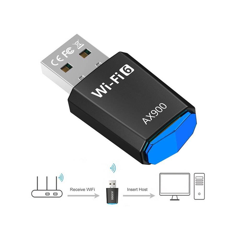 2X AX900 900Mbps USB WiFi -Adapter Dual Band 2,4G/5Ghz WiFi 6 USB-Adapter 900Mbps WiFi-Adapter för Windows 7 10 11