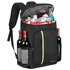 besrey Termisk ryggsäck 30 liter termisk väska, termisk ryggsäck, lunchdörr, håller maten varm eller kall, för camping, picknick, grill, evenemang (svart)