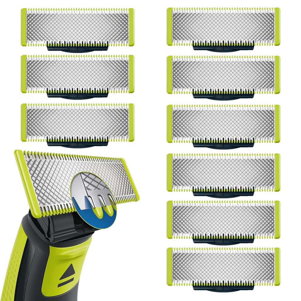 Paket med 9 rakblad, kompatibla med Philips Oneblade-ersättningsblad