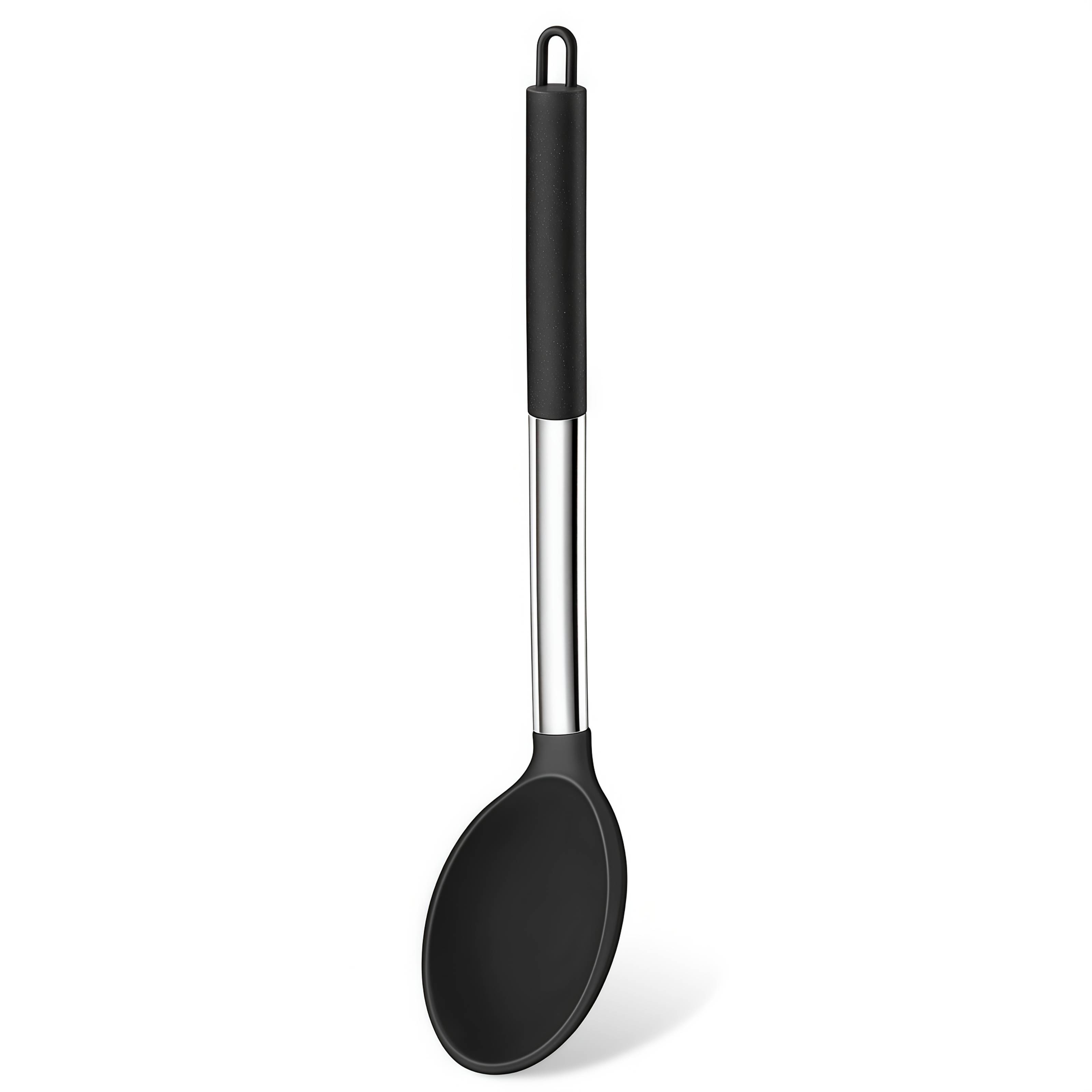 Silicone Solid Cooking Spoon, Pot Spoon, Soup Spatula, Heat-resistant Large Silicone Colander, Kitchen Tools, Kitchen Preferred Spoon, Suitable For Cooking, Baking, Mixing