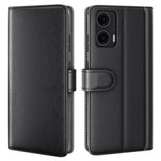 Äkta Läderfodral Motorola Moto G86 Svart