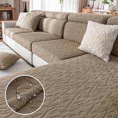 1pc Jacquard Elastic Stretch Anti-Splash Sofa Cover For L-Shape Sofa With 1234 Seats, All Seasons Universal - Coffee Brown - Single Seat,2 Seater,3 Seater,4 Seater,Armrest Covers,Sofa Back Covers,L-shaped
