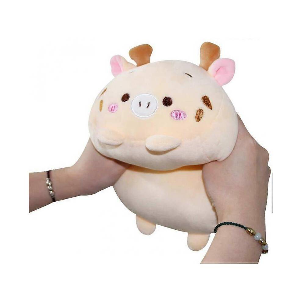 8 inch Cute Deer Plush Stuffed Animal Cylindrical Body Pillow,Super Soft Cartoon Hugging Toy Gifts