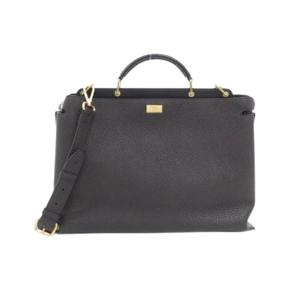 Fendi Vintage Pre-owned Selleria Peekaboo Essential Calf Handbag - Vintage - Dame - Sort - ONE SIZE - Uld