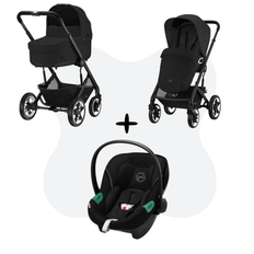 Cybex Talos S Lux Travelsystem Moon Black - Black Frame With Aton S2