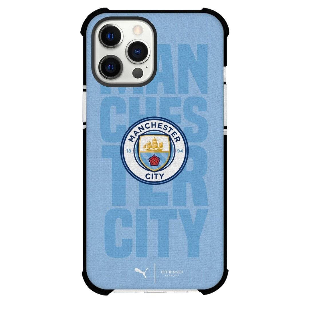 Manchester City F.C. Phone Case For iPhone Samsung Galaxy Pixel OnePlus Vivo Xiaomi Asus Sony Motorola Nokia - Manchester City F.C. Logo Gray Background.