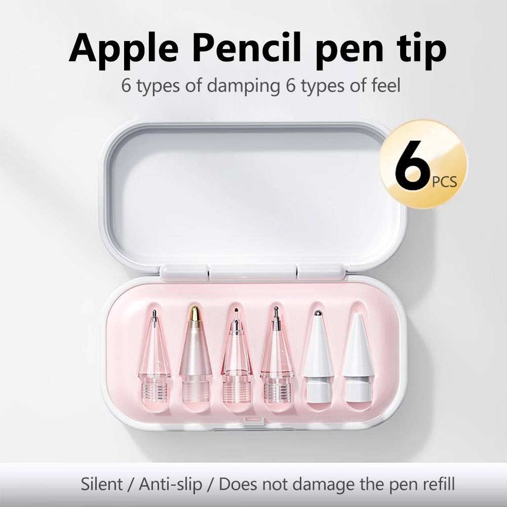 4/6pcs Pencil Nib Tips for Apple Pencil Pro 2nd 1st Gen Replacement Stylus Pen Tip for iPad Pen Nibs With Storage Case Set