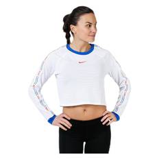 Run Hype Top LS Crop Pink/White, Female, Kläder, Skjortor, Löpning, Vit, XL (XL)