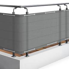 Sol Royal Balkong Insynsskydd 90x500 cm SolVision PB2 Sol Vind UV Grått Insynsskydd med Öglor & Snören