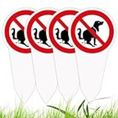 SGZIOO 4 stycken förbjuden hundupptagning 30 x 15 cm, anti-hund gödsel panel, förbjuden hundbajs-panel för trädgård gräsmatta, väderbeständigt, PVC