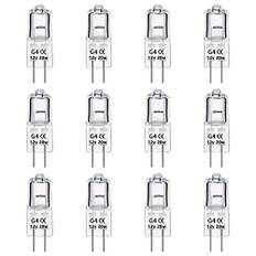 Caldarax 12 Stück G4 20W Halogenglühbirne 12V, Dimmbar 2700K Warmweiß, 280LM, 2 Pin Halogen Stiftsockellampe, G4 Halogenlampen 20 Watt, für Kronleuchter, Dunstabzugshauben, Schrankbeleuchtung