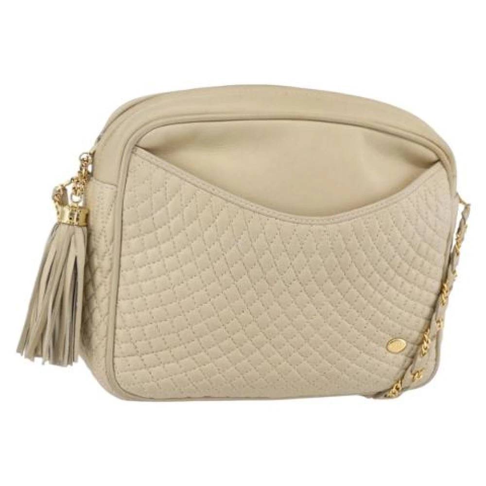 Bally Pre-owned Pre-owned Læder Skuldertaske - Vintage - Dame - Beige - ONE SIZE - Uld