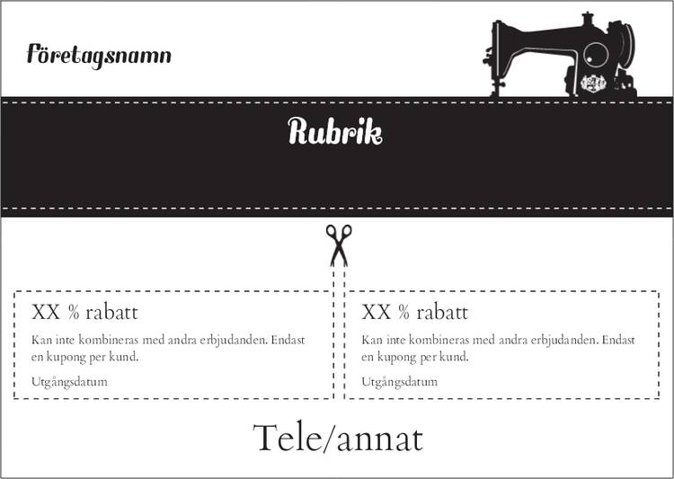 A6-flyers - Vita - Symaskin - Komik