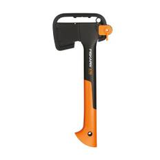 Fiskars fritidsyxa, inklusive plasthölje, Längd: 35,5 cm, Non-stick beläggning, Högkvalitativt stålblad / handtag av glasfibeförstärkt plast, Svart/Orange, X7-XS, 1015618
