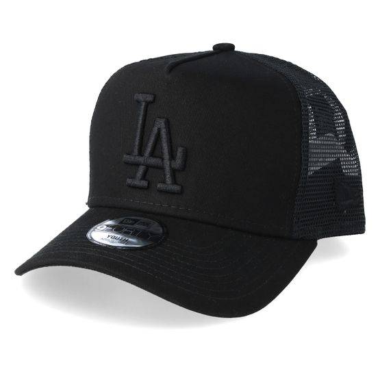 New Era - MLB Svart trucker Keps - Kids Los Angeles Dodgers League Essential Black/Black Trucker @ Hatstore