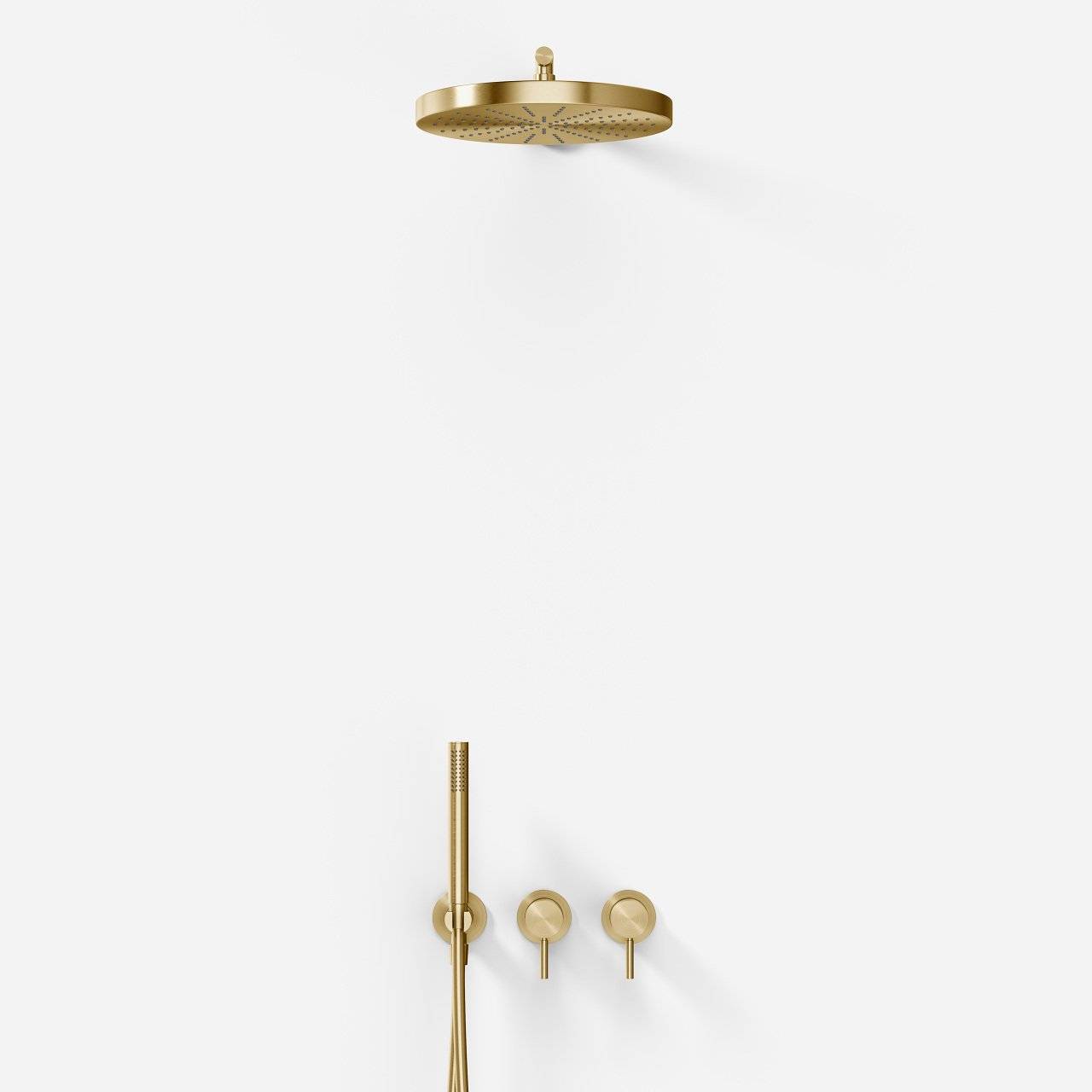 Semplice SBR801 S02 - Ø28 cm Væg PVD Børstet Messing Brusearmatur - fra Bad&Stil.