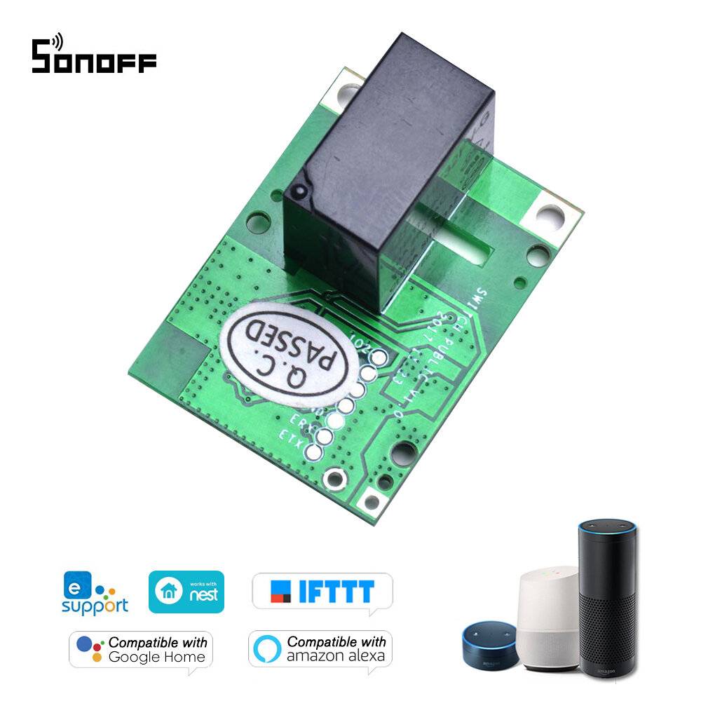 SONOFF® RE5V1C Relay-modul 5V WiFi DIY-brytare Torrkontaktutgång Inching/Självslutande Arbetslägen APP/Röst/LAN-styrning