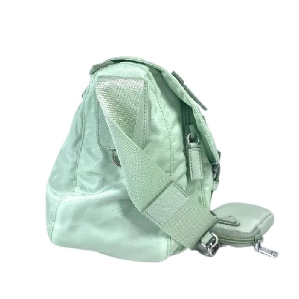 Prada Vintage Pre-owned Vintage Nylon Skuldertaske - Vintage - Dame - Grøn - ONE SIZE - Uld