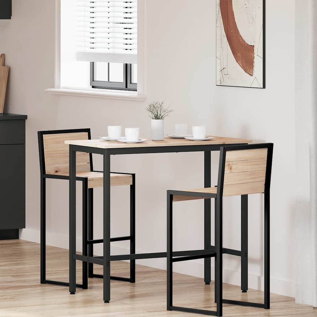 vidaXL bord Naturfarvet 100 x 50 x 91 cm Ingeniørtræ og stål
