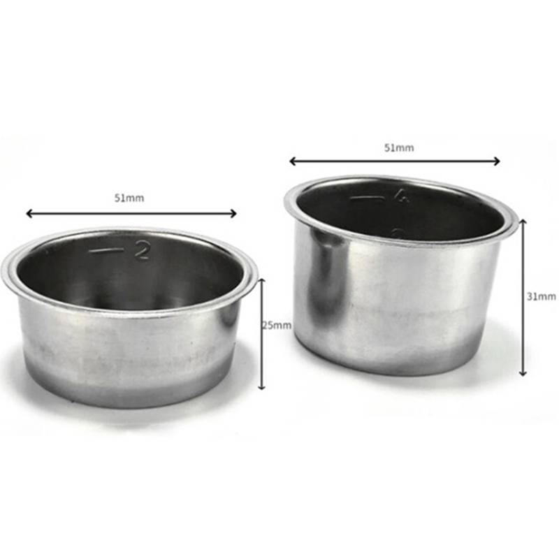 Kaffe bottenlöst portafilter för delonghi filter 51mm utbytesfilterkorgset kaffetillbehör , 3 st