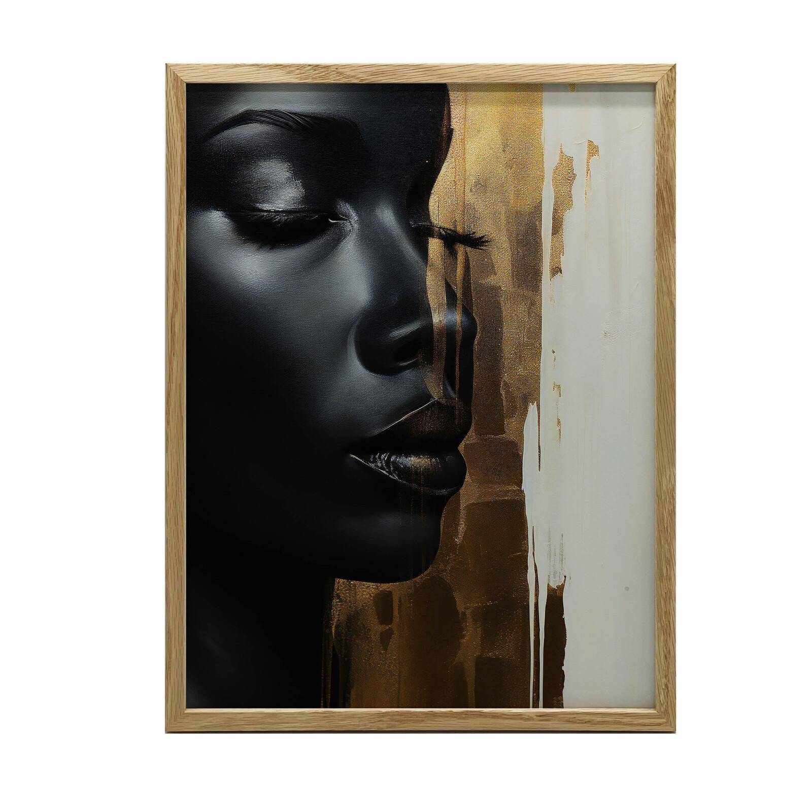 Guld Styrka Guld Styrka, 30X40 Cm, Mörkbrun Träram, Matt Papper 230 Gsm 36