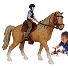 Leksakshäst och ryttare | Solid Yellow Horse Model Leksaker - Cowboy Ridstatyett Pedagogisk leksak Födelsedagspresent för barn Småbarn Barn Smashing