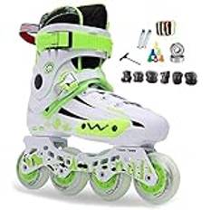 Rullskridskor inline-skridskor professionella Slalom Skridskor för vuxna Skor Sliding Free Skate Patins Storlek 35–44 bra som sneakers, 3 färger (verde,EU 42/US 9/UK8/JP 26 cm)