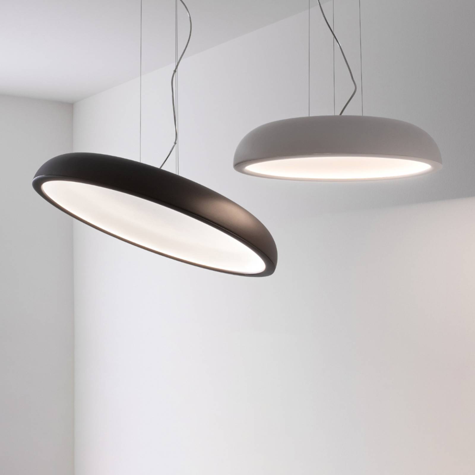 Stilnovo Design pendellampa Reflexio, dimbar, Vitt / opal, Vardagsrum / matsal, Metall, Design, Pendellampa