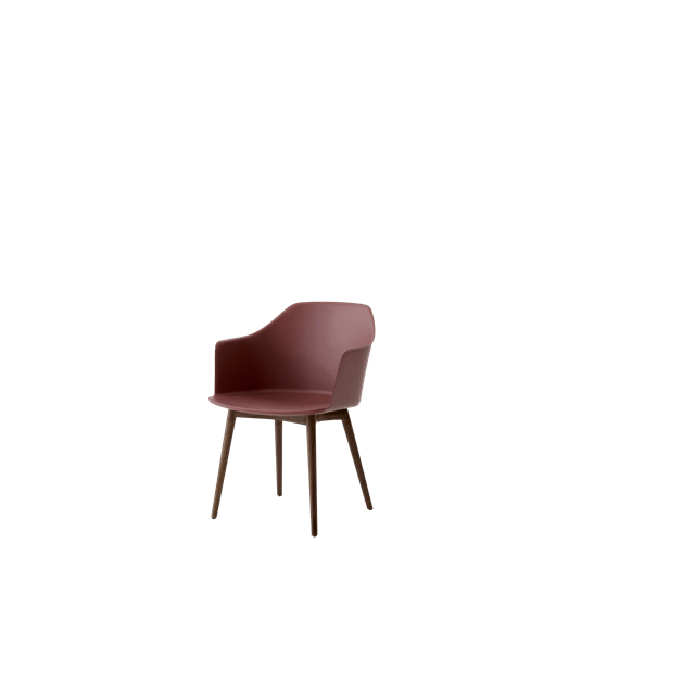 &Tradition Rely Hw76 Matstol Med Armstöd Red Brown/lackerad Valnöt - Stolar Plast Rödbrun - 134171A063