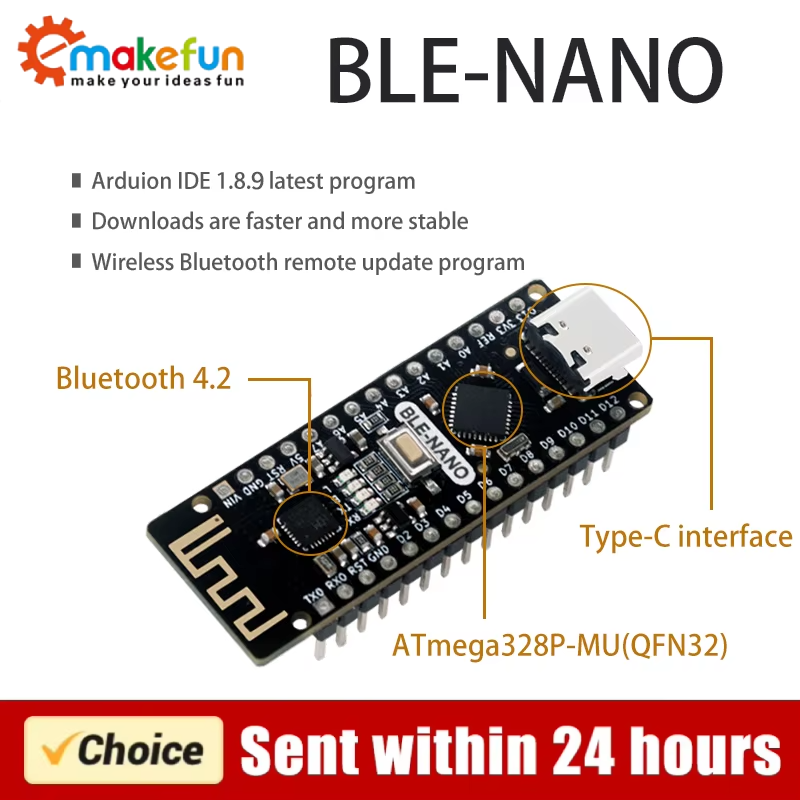 BLE-Nano Board Integrated Bluetooth 4.2 CH571F Chip Type-C Interface Compatible with Arduino Nano V3.0 Alternative CC2540