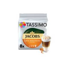 Kahvikapselit Tassimo Latte Macchiato Caramel (yhteensopiva Bosch Tassimo -kapselikeitinten kanssa), 8+8 kpl.