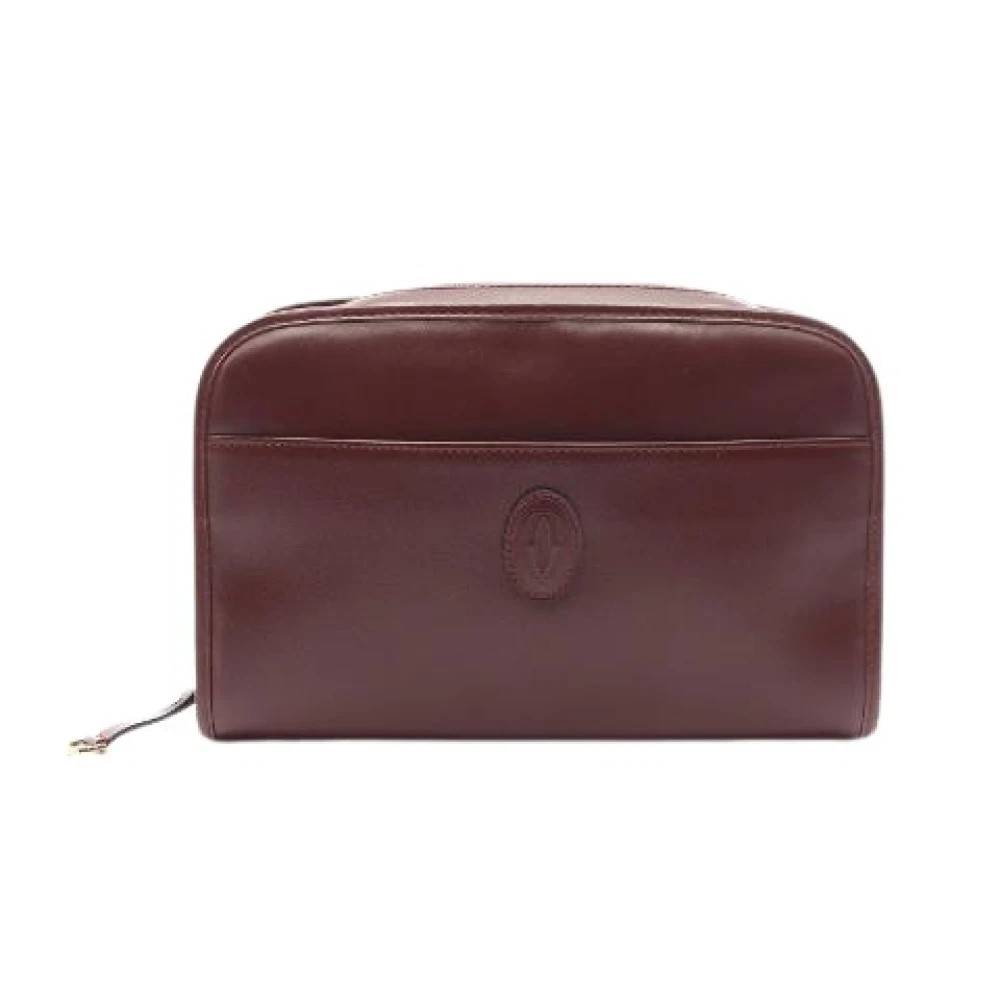 Cartier Vintage Pre-owned Must Line Læder Clutch Taske - Vintage - Dame - Rød - ONE SIZE - Læder