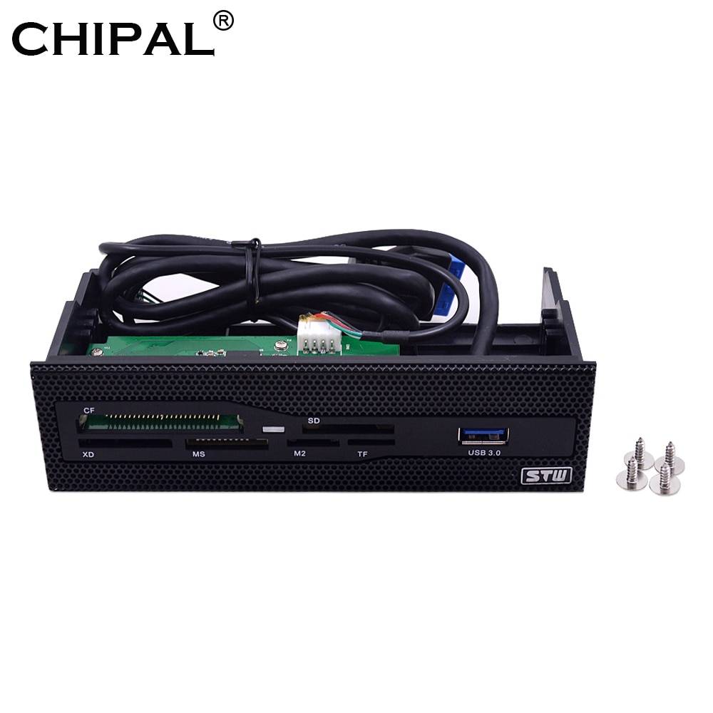 Chipal multifunktionell 5.25 " media dashboard usb 3.0 frontpanel ms m2 cf xd tf sd kortläsare för pc stationär cd-rom dvd-rom udda
