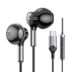 USB C-hörlurar för Samsung USB C-hörlurar med mikrofon in-ear-hörlurar trådbundna öronsnäckor USB typ C-hörlurar för Galaxy S23 Ultra S22 S21 FE S20 A53 A54 iPad Pro 2022 iPad Air 5/4/Mini 6, Pixel 7