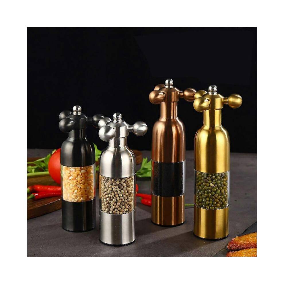 (17.5cm, Gold) Black Pepper Mill Salt Pepper Grinder Spice Grinder Kitchen Creative Gadgets Pepper And Salt Grinder Grindering 2024 HOT