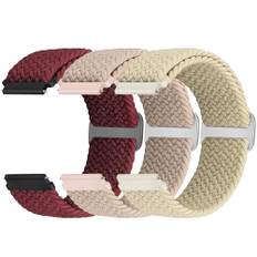 18mm Geflochtenes Nylon Sport Armband Kompatibel mit Garmin Venu 3S/Venu 2S/Vivoactive 4S/Vicomove 3S/Fossil Women's Gen 6 42mm/5E 42mm/Gen 4 Venture HR/Charter HR/LG Watch Style Damen Herren