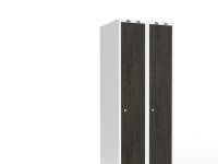 (ComputerSalg) Garderobeskab 2x300 mm Lige tag Hel søjle Laminat dør Nocturne wood Cylinderlås