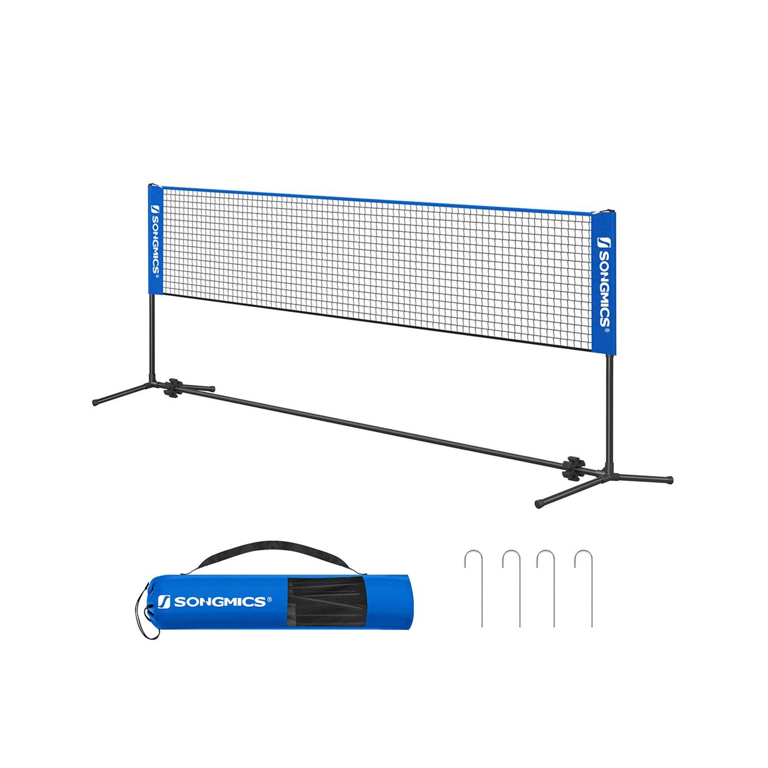 SONGMICS 4m Portable Badminton Tennis Net Height Adjustable Net System with Stand SYQ400