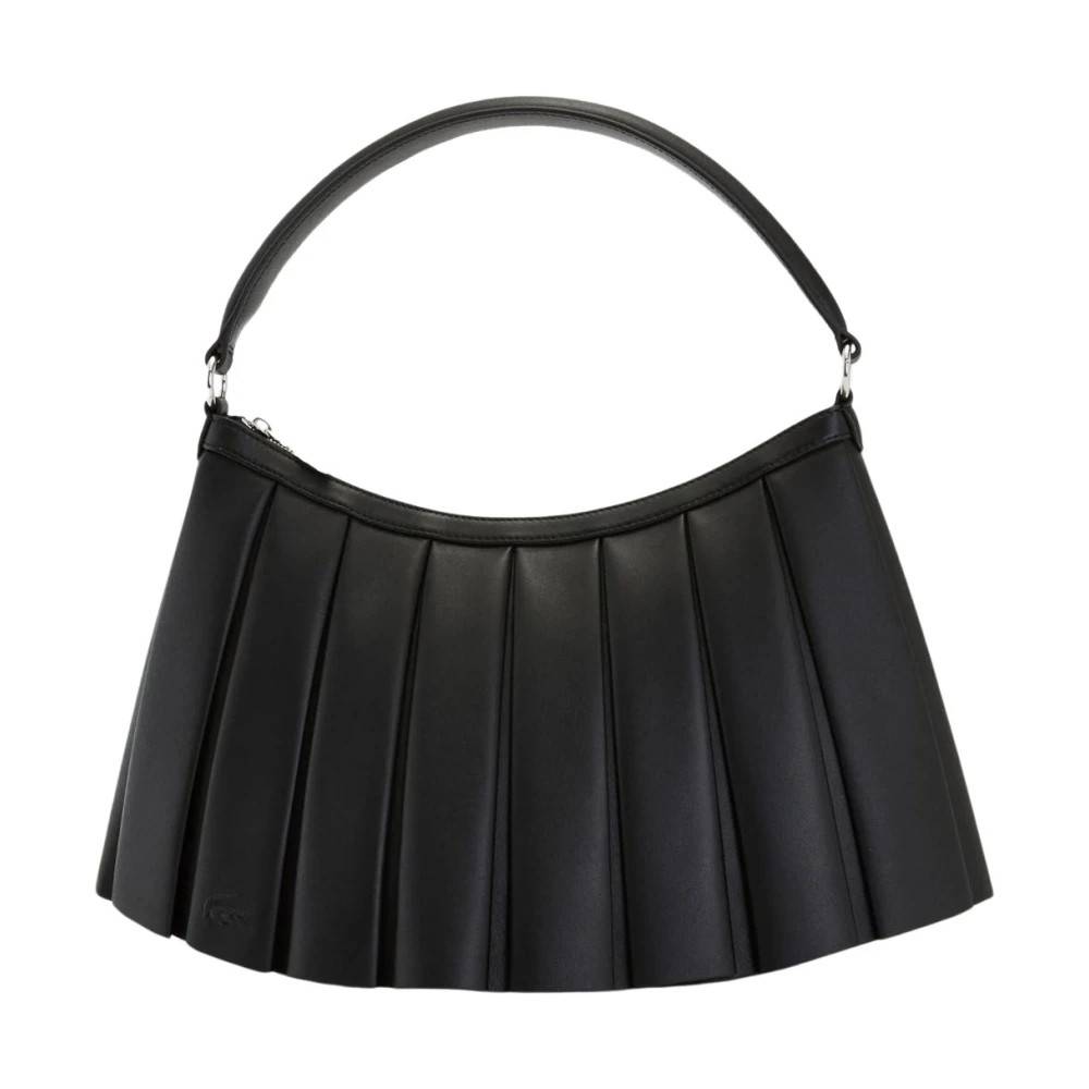Lacoste Small Lenglen Leather Bag - Tasker - Dame - Sort - ONE SIZE - Læder