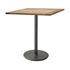 Go cafébord aluminium/teak 72x72 cm - Mörkgrå