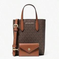Michael Kors Vincent Mini Tote Bag för Damer - Logotyptryck Belagd Canvas Axelremsväska Axelremsväska Funktion Brun Daglig Pendling Fritidsutflykter H