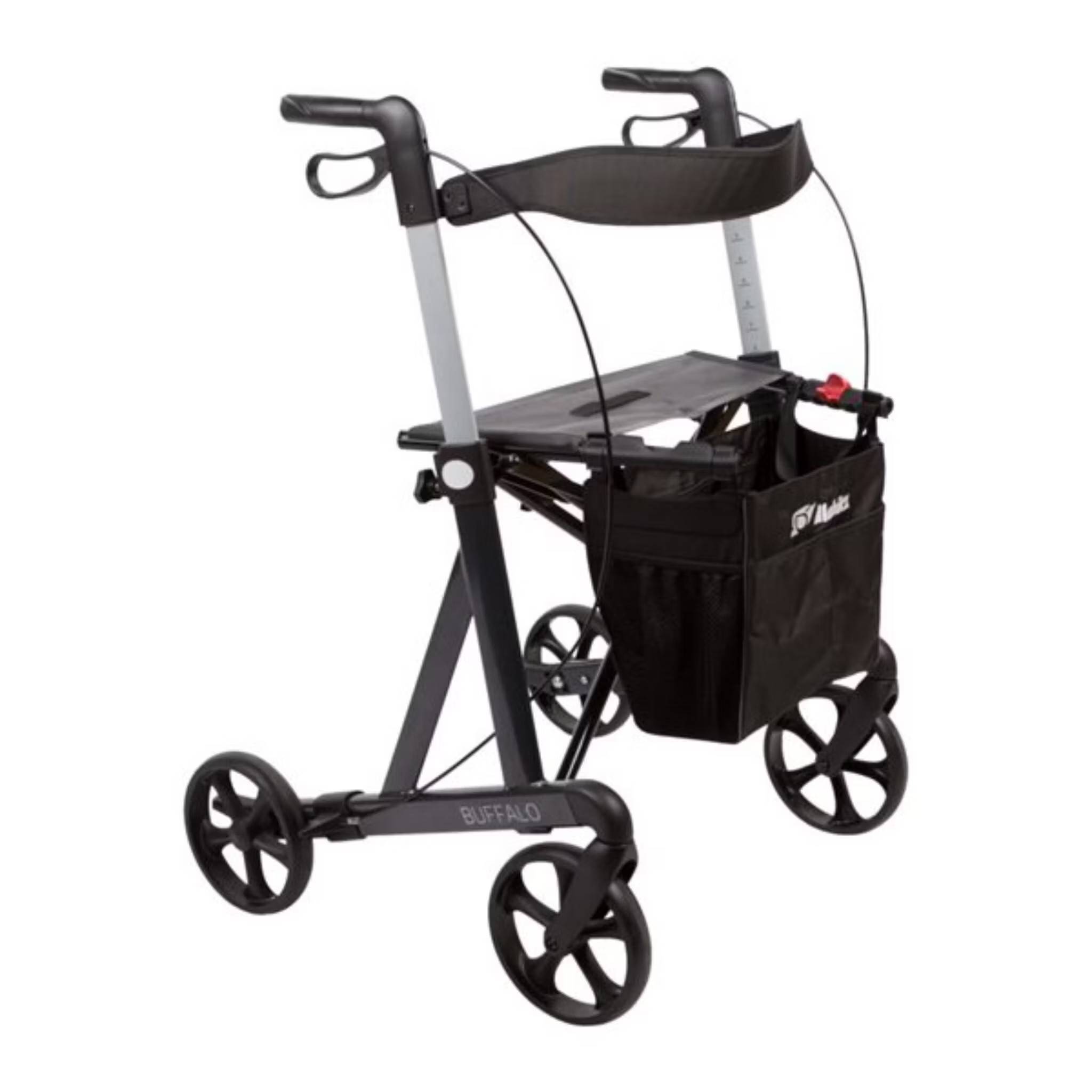 Buffalo HD rollator med bricka och korg