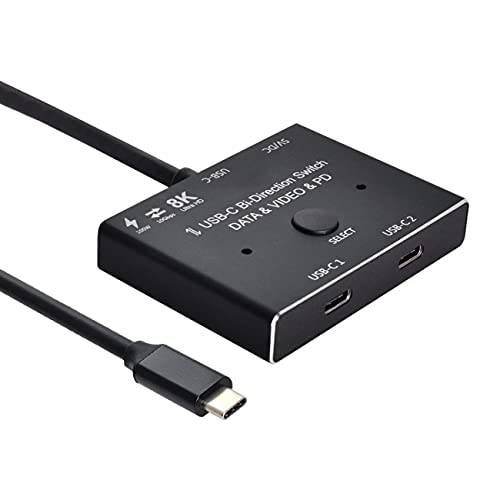 NFHK USB-C Type-C Bi-Direction Switch MST 1 till 2 Hub Support Video Data PD 8K@30hz 100 W 10 Gbps